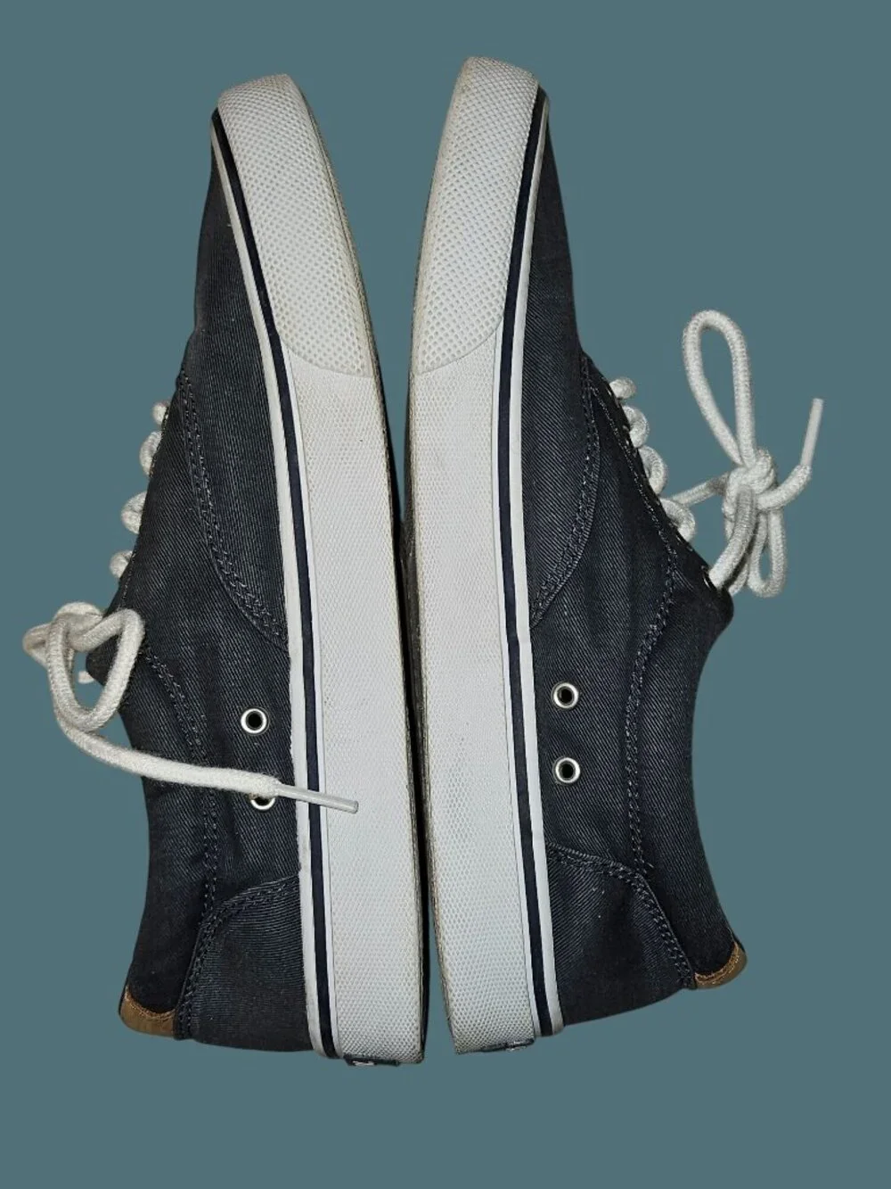 Sperry Top Sider Canvas Nautical Preppy Boat Shoes Men Size 7.5 Womens Size 9
